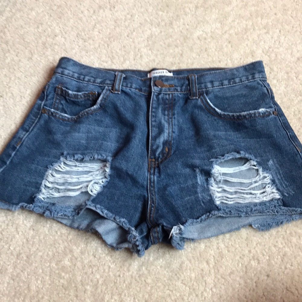 Forever 21 high rise jean shorts